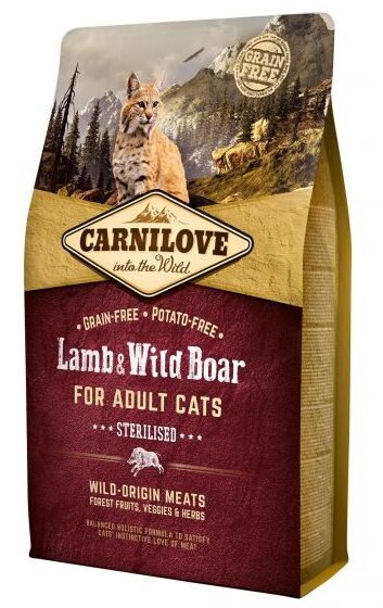 carnilove-lamb-wild-boar-adult-cat-sterilised-sausas-katems