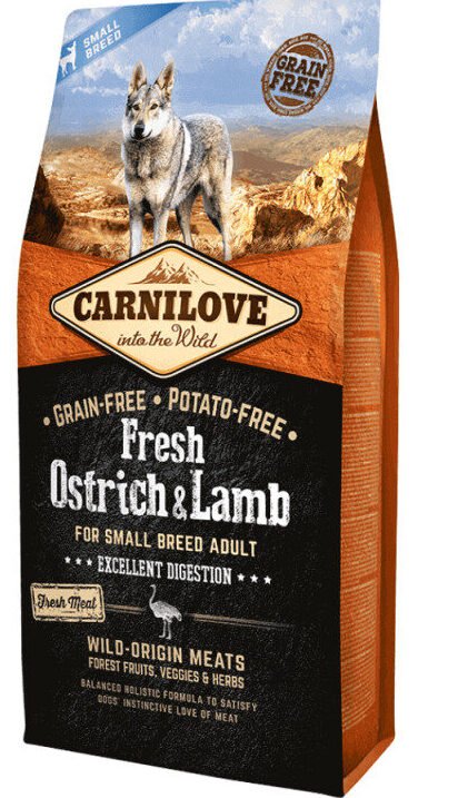 carnilove-fresh-ostrich-lamb-small-breed-sausas-sunims