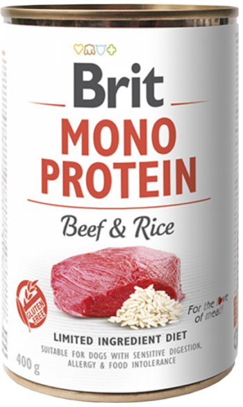 Brit care Mono Protein Beef&Rice konservai