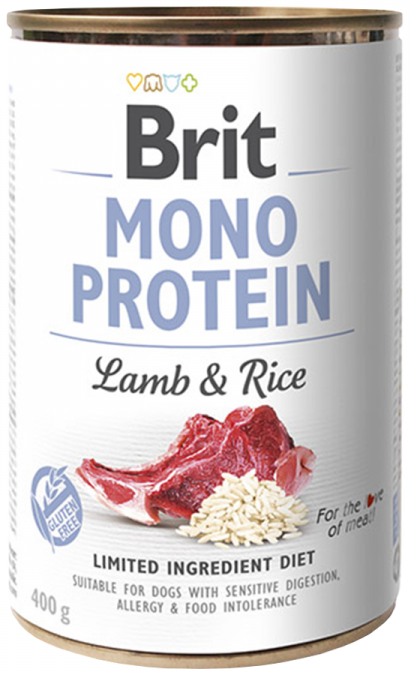 Brit Mono Protein Konservai Šunims Lamb Rice