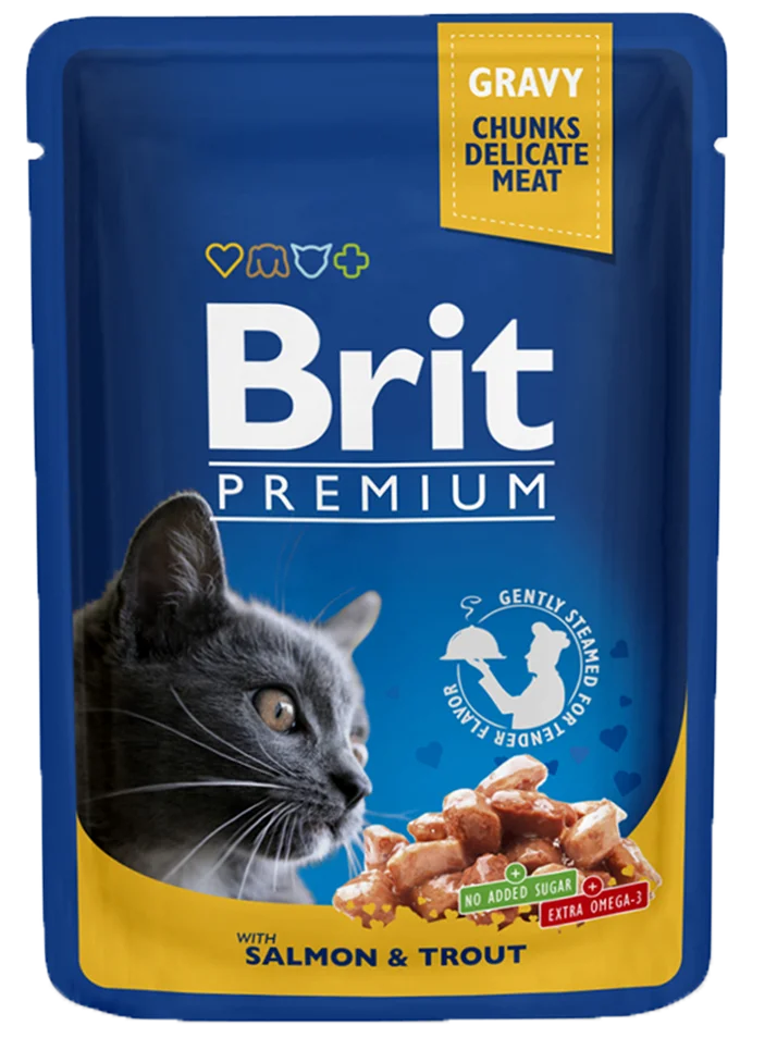 Brit Premium Konservai Katėms Salmon Trout