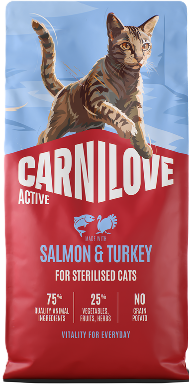 Carnilove Active Salmon&Turkey Adult Cat Sterilised sausas maistas katėms