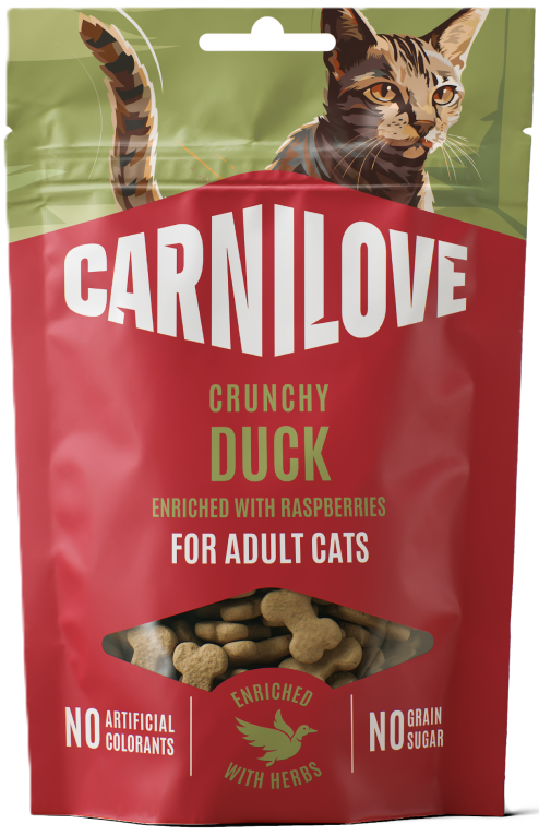 Carnilove Cat skanėstas Duck with Raspberries skanėstai katėms