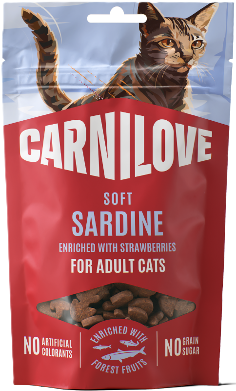Carnilove Cat skanėstas Sardine with Strawberry skanestai katėms