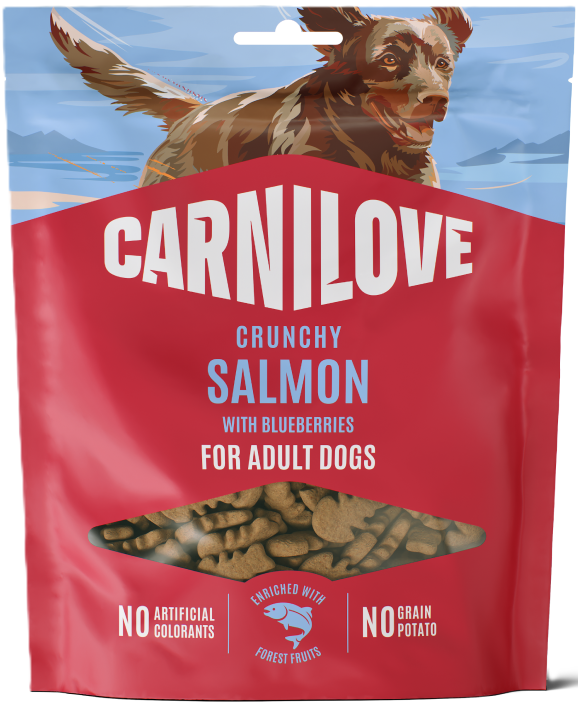 Carnilove Dog skanėstas Salmon with Blueberries with fresh meat skanėstai šunims