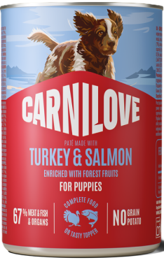Carnilove Wild Meat Salmon&Turkey for Puppies konservai šunims