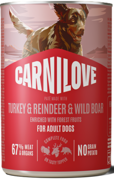 Carnilove Wild Meat Turkey&Reindeer& Wild Boar konservai šunims