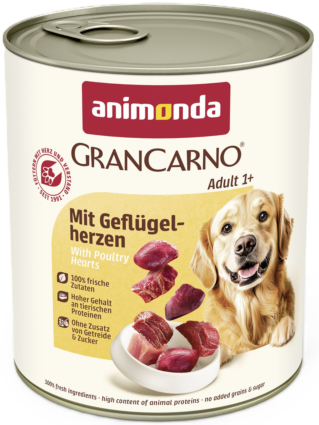 Animonda GranCarno Adult Mit Gefluegelherzen konservai šunims