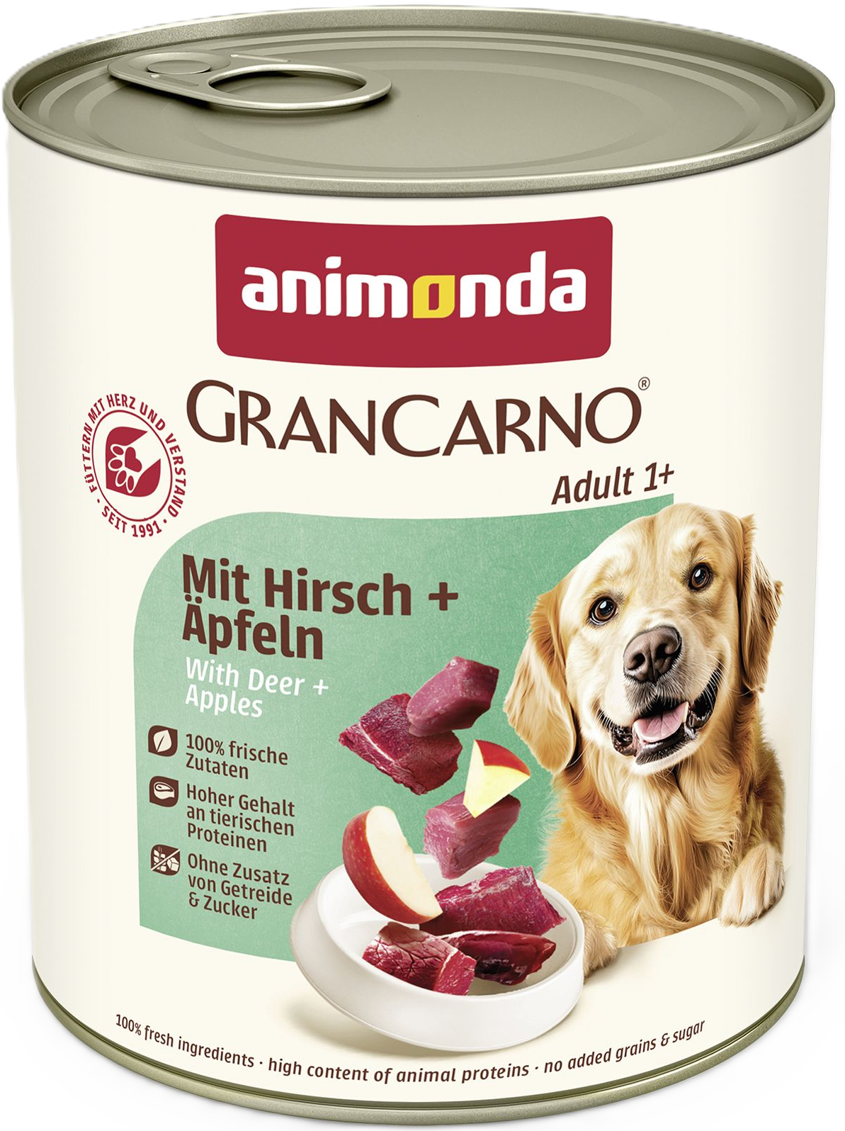 Animonda GranCarno Adult Mit Hirsch und Aepfeln konservai šunims