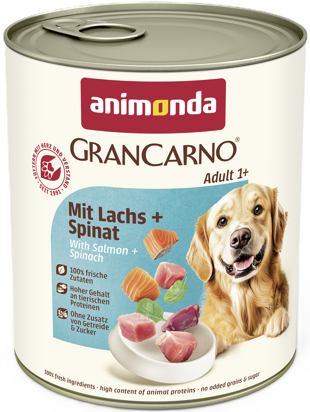 Animonda GranCarno Adult Mit Lachs und Spinat konservai šunims