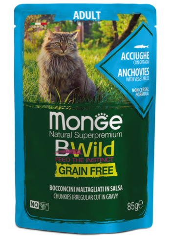Monge BWILD Anchovies&Vegetables konservai katėms
