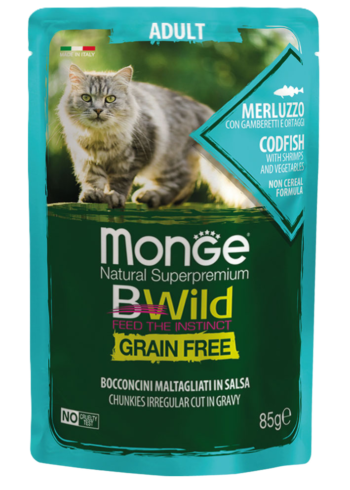 Monge BWILD Codfish&Shrimps konservai katėms