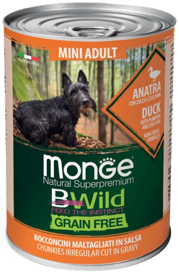 Monge BWILD Mini Adult Duck konservai šunims